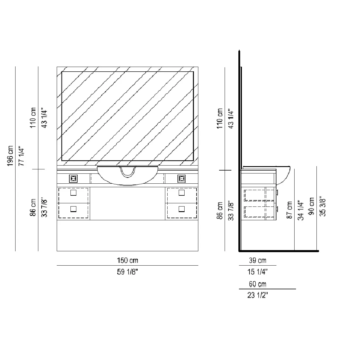 Menspace avec cuvette Structure Details